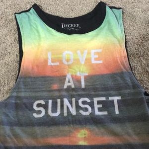 Love at sunset tank top